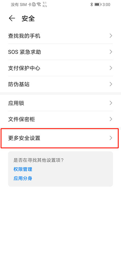 更多安全设置